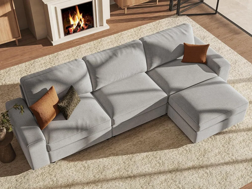 Oversized L Sectional with Storage by Olimix in Grey